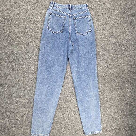 Missguided Jeans Womens Tall 6 Blue High Rise Tapered Leg Mom Fit Denim Pants - Picture 3 of 16